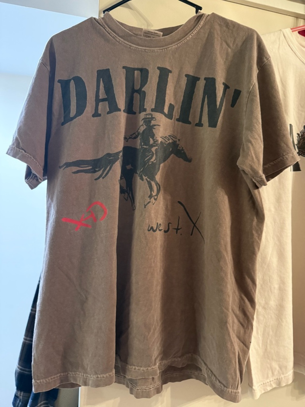 Darlin Swimwear Comfort Colors Brown 'Darlin' Western Graphic' Short Sleeve Tee